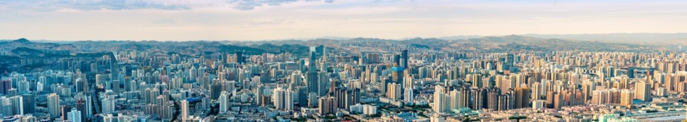 Fototapeta premium City view, panoramic view, Northwest China,Lanzhou