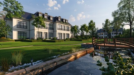 Obraz premium A sophisticated countryside manor with a modern design