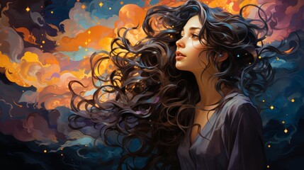 Ethereal Beauty: A Vibrant Fantasy Portrait