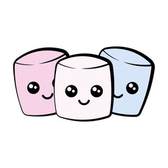 three kawaii marshmallow