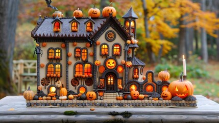 Enchanting Halloween Haunted House Miniature