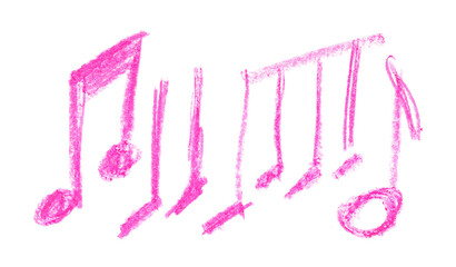 Hand draw symbol music notes, icon isolated on white	