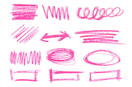 Hand draw different shapes isolated on white