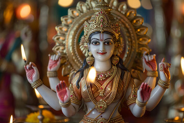 Fototapeta premium Hindu Goddess Lakshmi idol