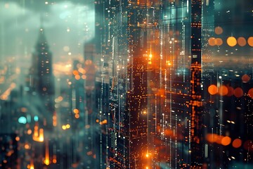 Futuristic Cityscape Digital Art Illustration