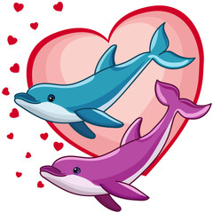 돌고래와 하트 dolphin & heart