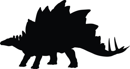 Dinosaur silhouette full body illustration © Budypiasa