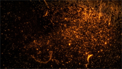 Fantastic Background of Glowing Gold Particles