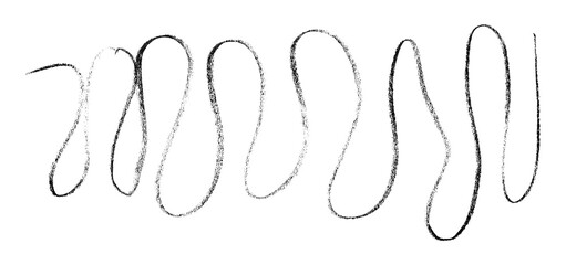 Black pencil strokes in simple style, isolated on transparent background.