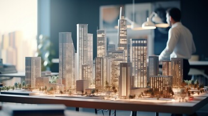 Cityscape Model on a Desk