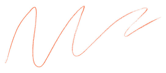 Orange pencil strokes in simple style, isolated on transparent background.