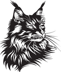 Fototapeta premium black and white maine coon cat