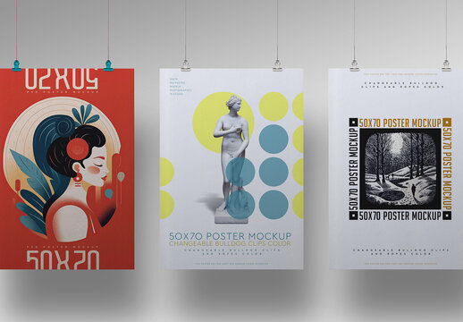 Hanging Poster Mockup - 50x70