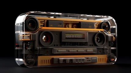 Fototapeta premium Retro Cassette Player Design