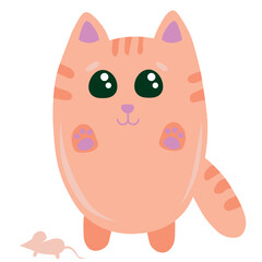 ginger cat and little mouse