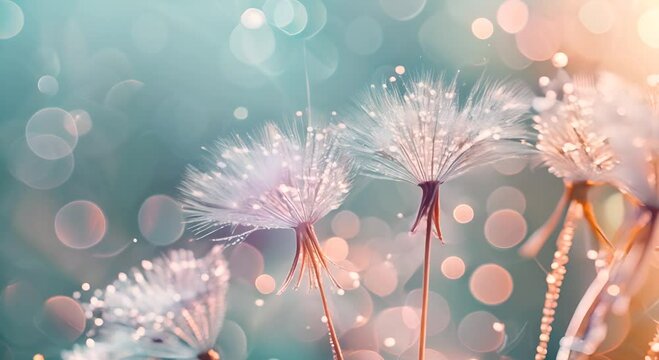 Dandelion under dew