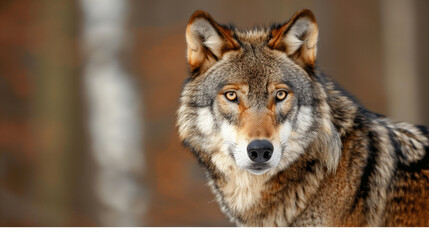 Fototapeta premium A grey wolf Canis lupus