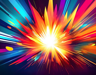 Obraz premium colorful pop background dynamic explosion effects