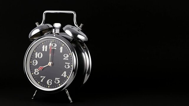 Mechanical alarm clock rings at eight in the morning .8 o'clock .copy space.Chroma Key