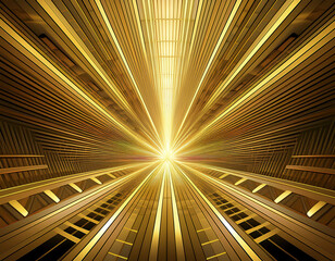 Obraz premium golden light rays geometric shapes