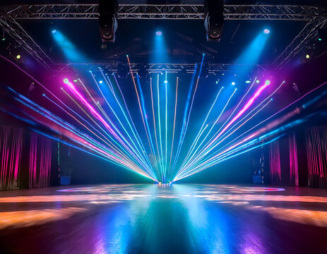 modern dance stage dynamic color washes spotlight effects