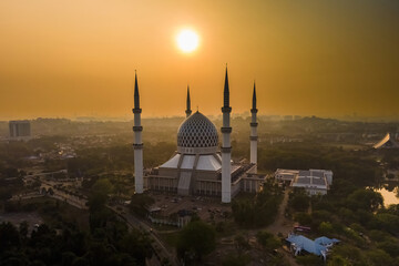 beautiful view of mosque in malaysia.mosque is a holy place for muslim