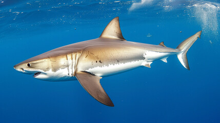 Obraz premium Great white shark underwater 