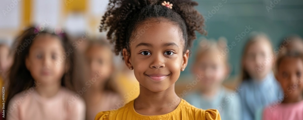 Poster young female teacher using puppets and interactive teaching methods to engage and educate a group of
