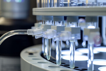 Modern laboratory setup featuring a variety of lab equipment and storage solutions, emphasizing organization, technology, and advanced scientific research.