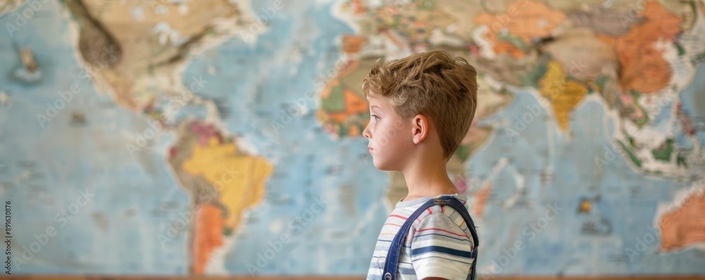 Aufkleber teacher introducing primary school students to various cultures and diversity around the world using