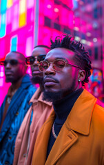 Men Wearing Sunglasses in City at Night