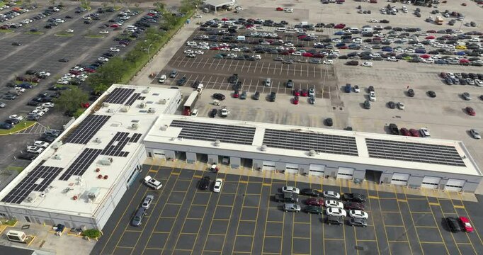 Used cars on dealer auction reseller company big parking lot ready for resale services. Sales of secondhand vehicles