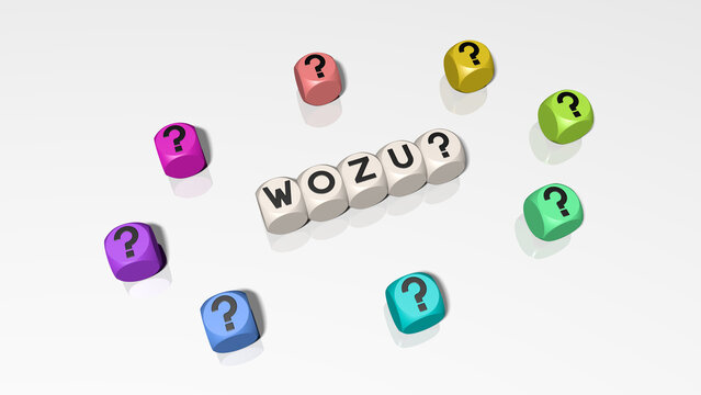 Buchstabenw&uuml;rfel zeigen das Wort Wozu