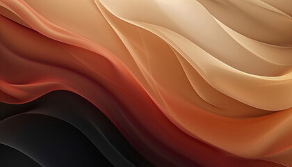 Obraz premium A modern abstract wallpaper with a color gradient of bright beige, black-brown, and tan. It exudes a sophisticated and calming atmosphere, suitable for interior design and fashion.