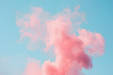 Naklejka premium Pink Smoke Against Blue Sky Background