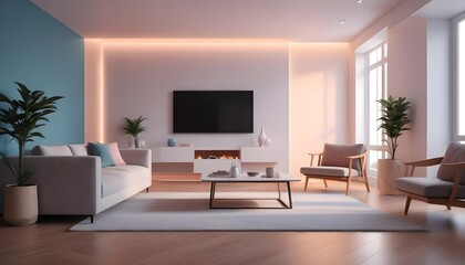 Fototapeta premium Photo interior modern design room 3d illustration