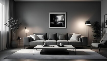 Photo interior modern design room 3d illustration
