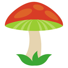 mushroom on green grass Illustration SVG