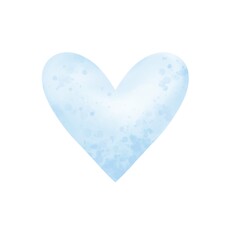 Hand drawn baby blue heart  clipart. Watercolor  illustration isolated on transparent background. Birthday party,baby shower,nursery decoration.