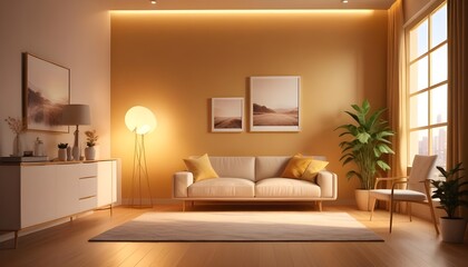 Fototapeta premium Photo interior modern design room 3d illustration