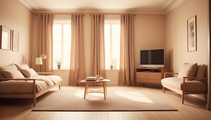 Fototapeta premium Photo interior modern design room 3d illustration