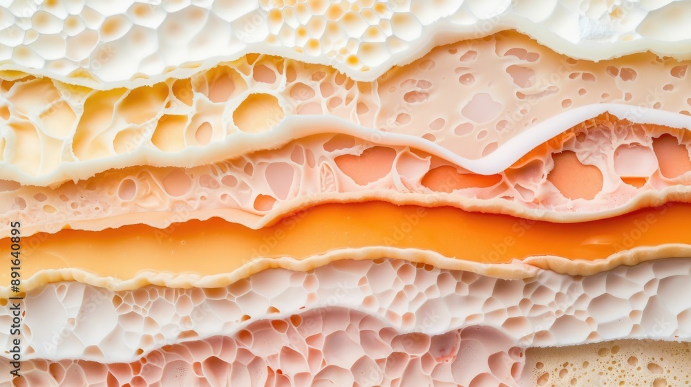 Poster close up microscopic view of skin tissue sample illustrating the detailed structure of epidermis der