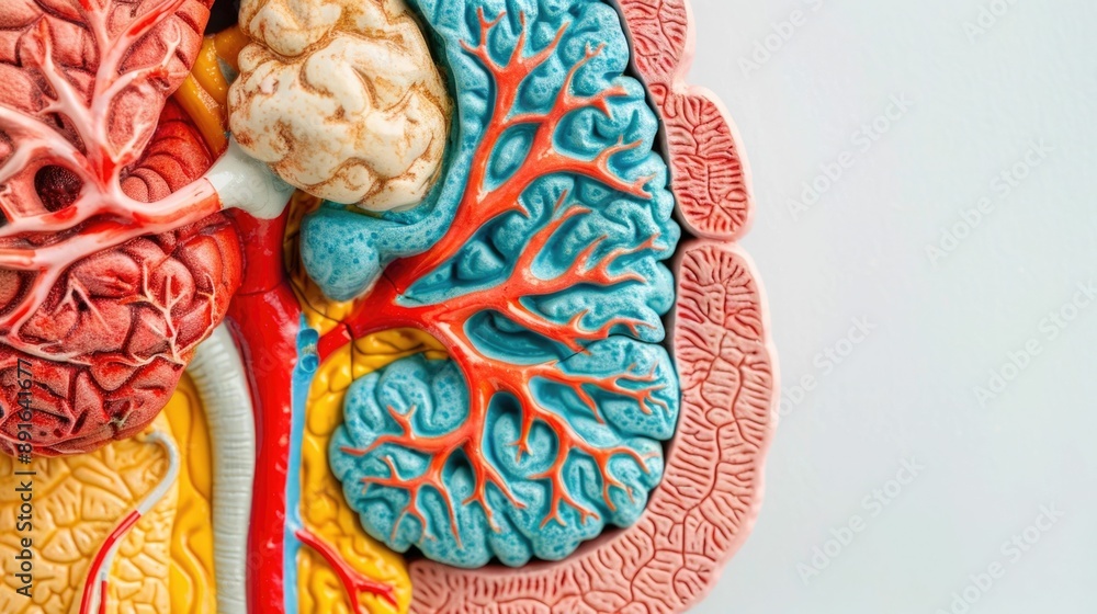 Poster highly detailed and 3d anatomical model of the human spleen showcasing the organ s complex lymphatic