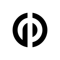 Letter GD or GP circle monogram logo