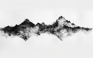 Chinese ink painting abstract landscape,created with Generative AI tecnology.