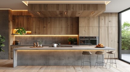 Stylish Scandinavian Modern Kitchen with Light Wood and Clean Lines