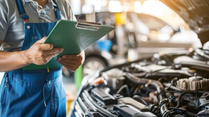 The mechanic with clipboard