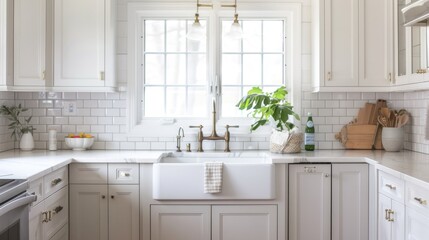 A bright and airy kitchen with white cabinets