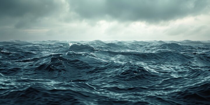 A sailing boat battling through a stormy sea, braving turbulent waves and dark clouds
