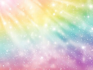 Fototapeta premium soft pastel rainbow gradient background with twinkling stars and sparkles